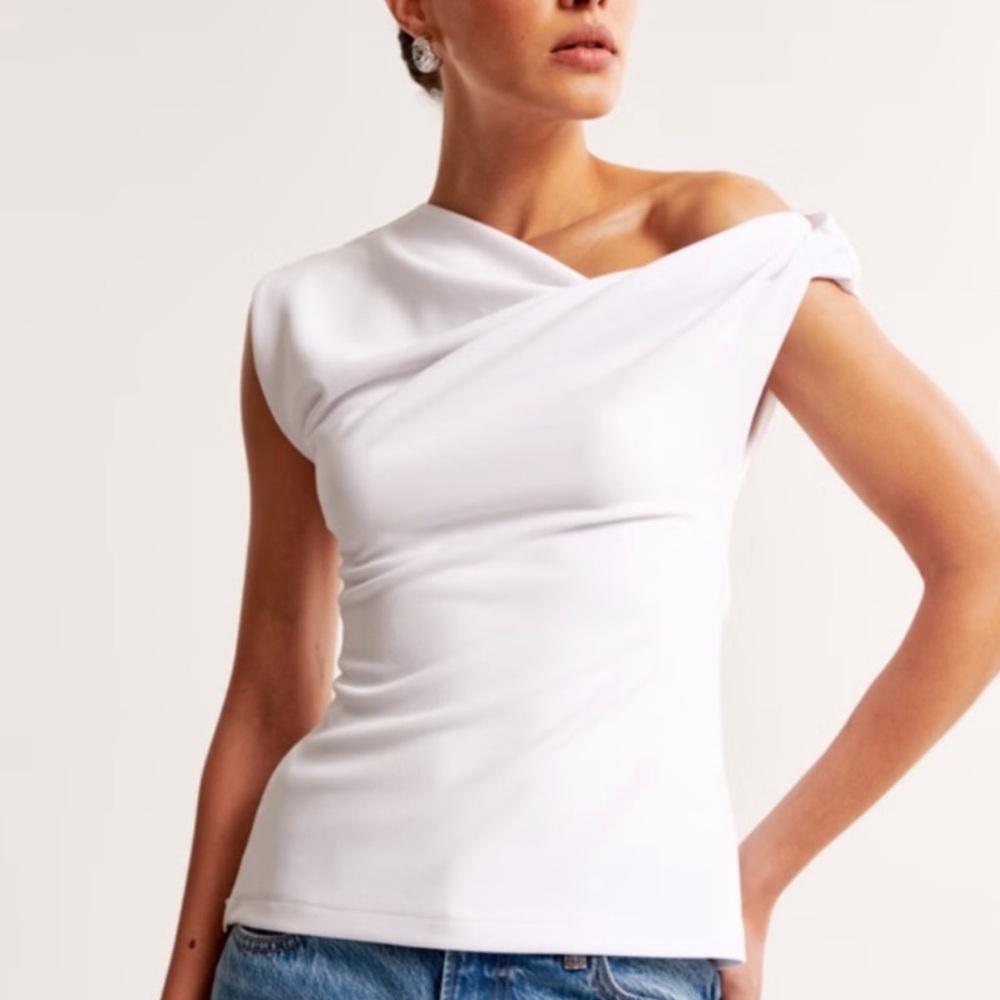 Abercrombie White Asymmetrical Top